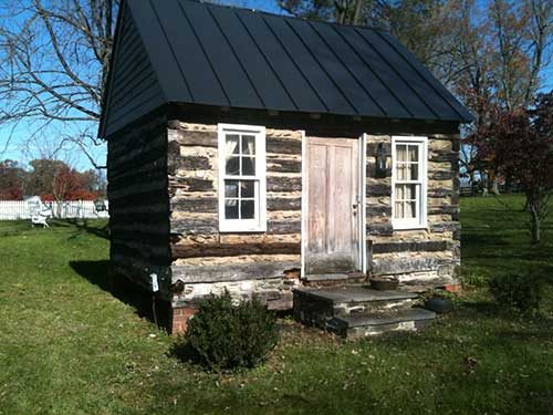 log cabin before restoration