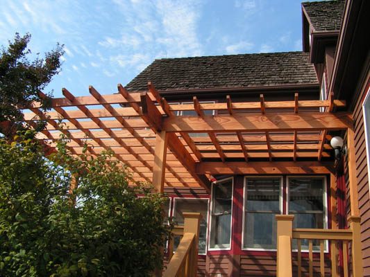 Remodeled timber frame house exterior