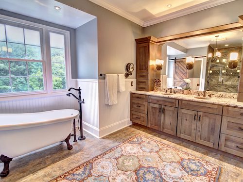 remodeled bathroom with clawfoot tub